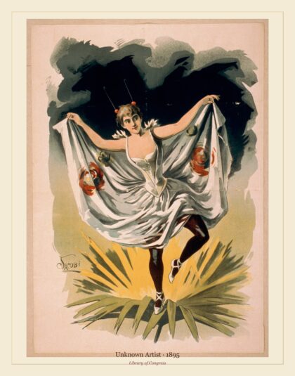 Unknown Artist — Woman in dance costume dancing on flower (1895)