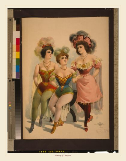 Courier Company — Three women in tights and feathers (1899)