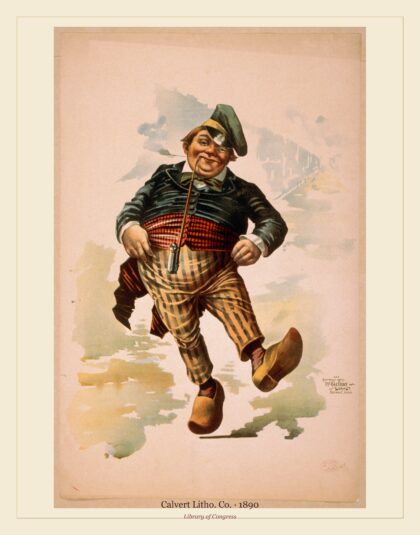Calvert Litho. Co. — Dutchman dancing in wooden shoes with pipe (1890)