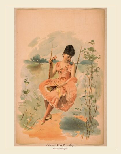 Calvert Litho. Co. — Woman wearing pink dress (1892)