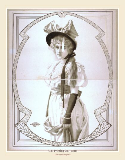 U.S. Printing Co. — Woman in bowed hat and gloves (1900)