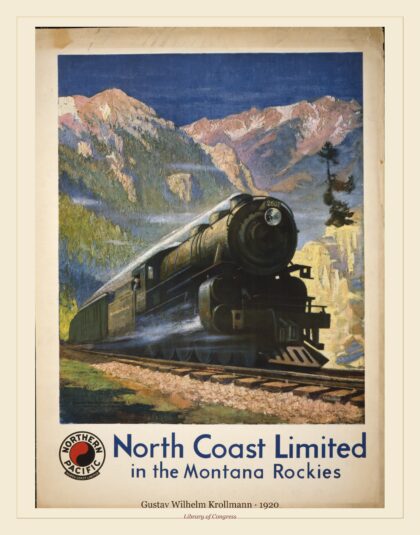 Gustav Wilhelm Krollmann — North Coast Limited in the Montana Rockies Northern Pacific (1920)