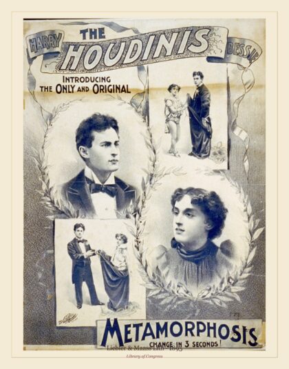 Liebler & Maass Lith — The Houdinis, Harry, Bessie introducing the only and original (1895)