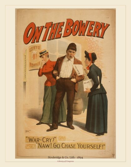 Strobridge & Co. Lith — On the Bowery (1894)