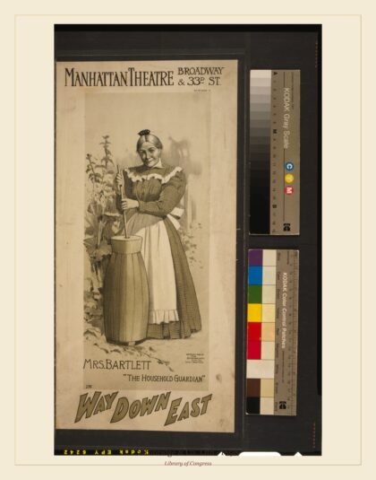 Strobridge & Co. Lith — Mrs. Bartlett in Way down East (1898)