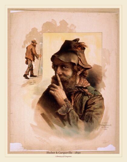Shober & Carqueville — Half length image of bearded tramp in hat (1890)