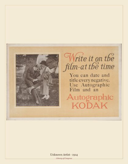 Unknown Artist — Autographic Kodak - write it on the film - at the time (1914)