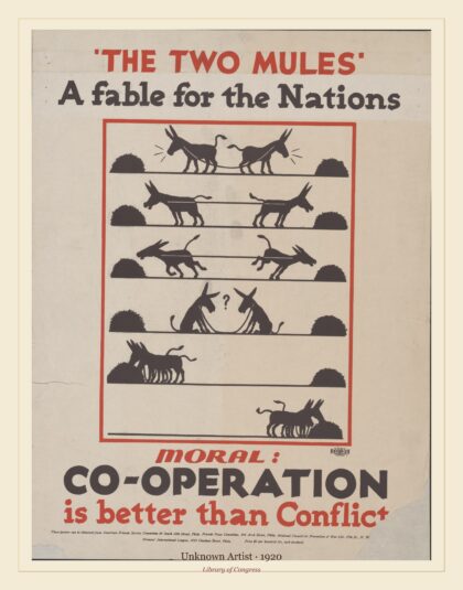 Unknown Artist — 'The two mules: a fable for the nation (1920)