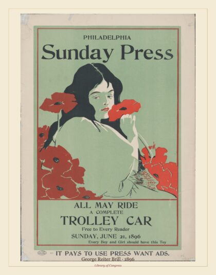 George Reiter Brill — All may ride; a complete trolley car free to every reader, Sunday, Jun. 21, 1896 (1896)