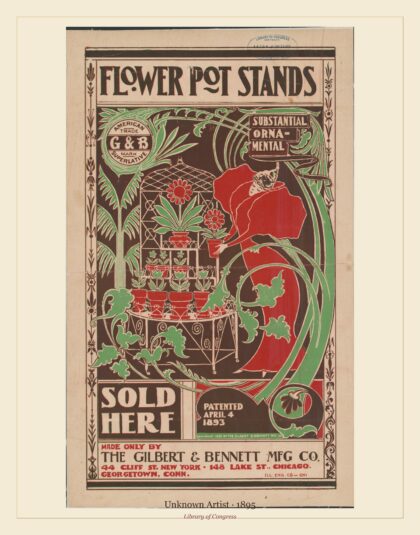 Unknown Artist — Flower pot stands sold here (1895)