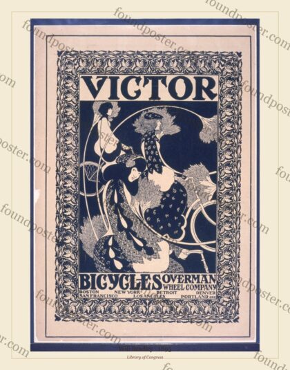Will Bradley — Victor bicycles, Overman Wheel Company, Boston, New York (1895)