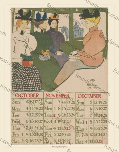 Edward Penfield — 1897 Calendar: October–December (1897)